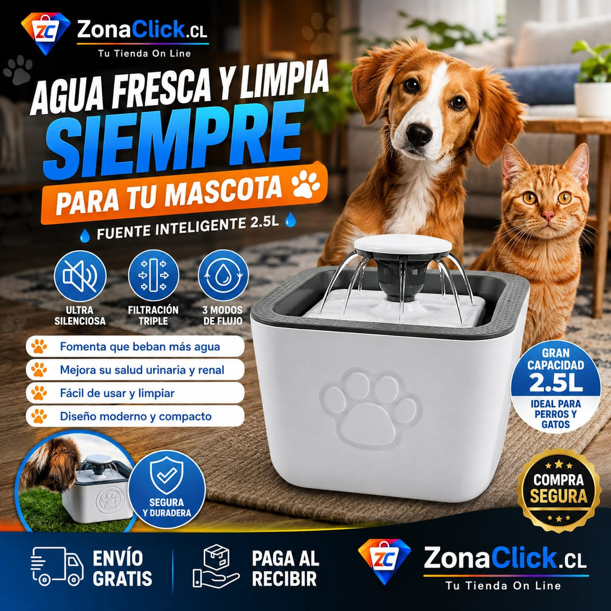 HydroPet Fresh™ – Fuente Inteligente para Perros y Gatos ENVÍO GRATIS🏠
