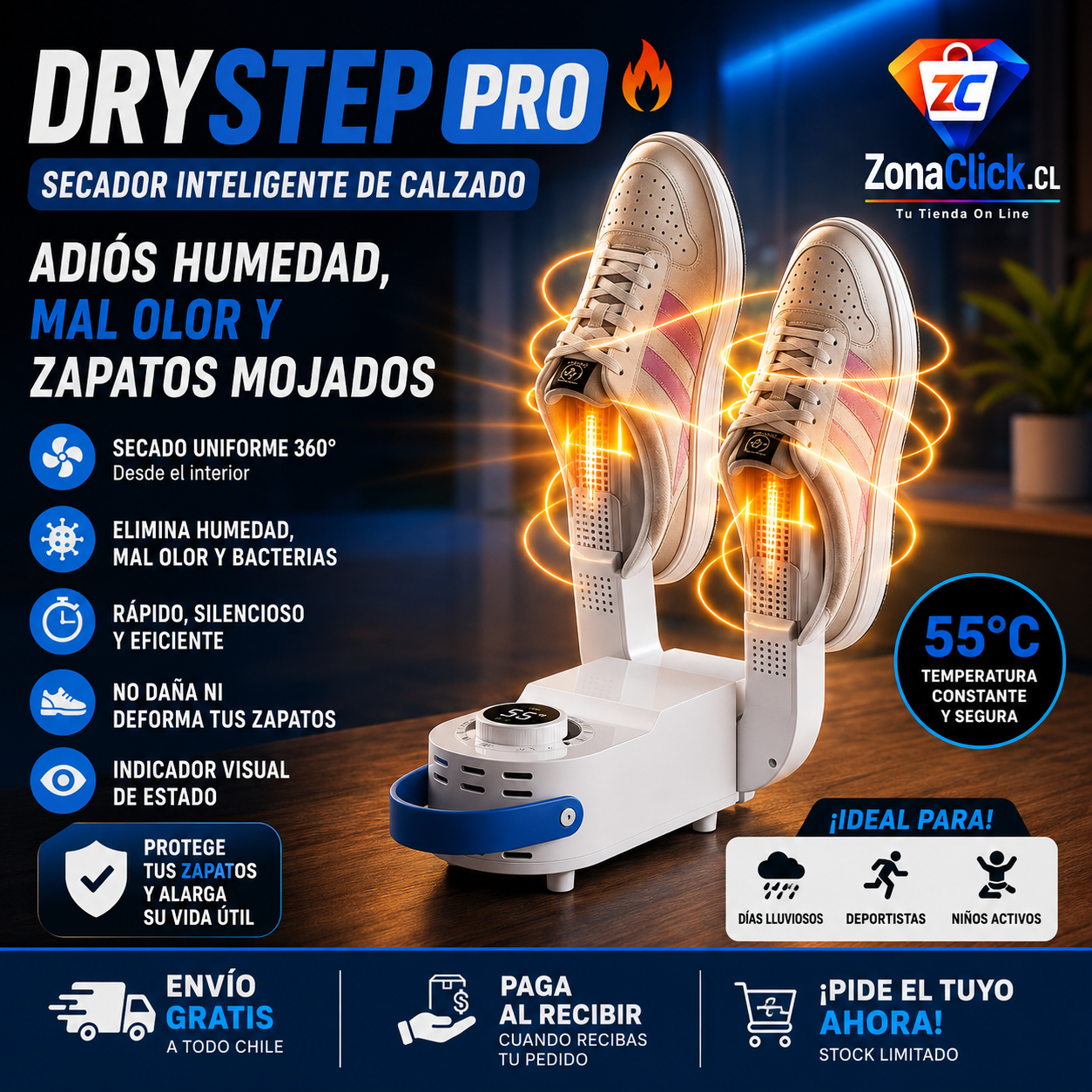 DryStep Pro - Secador Inteligente de Zapatos 👟 + ENVÍO GRATIS + PAGA AL RECIBIR🏠