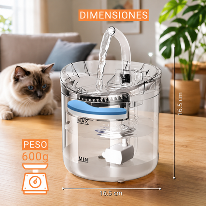 🐾 BEBEDERO MASCOTAS TRANSPARENTES +🚚 ENVÍO GRATIS + PAGA AL RECIBIR🏠