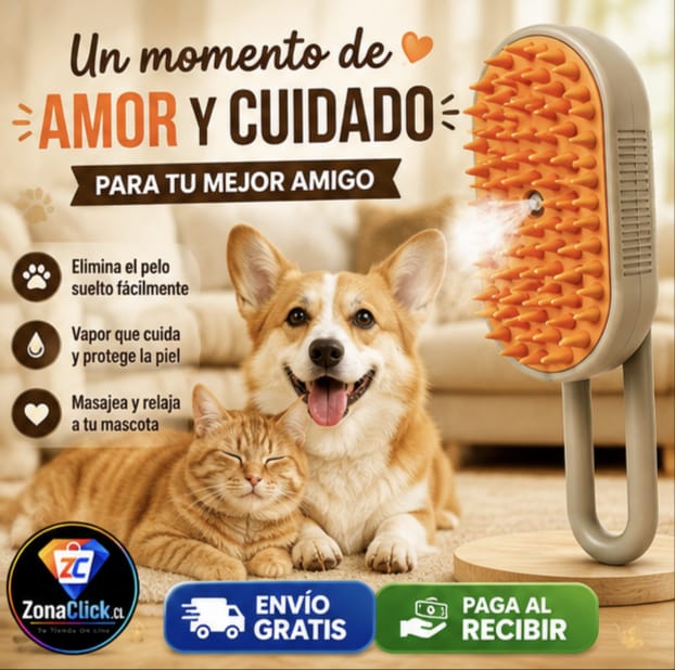 🐶🐱Cepillo a Vapor + GUANTE QUITAPELOS DE REGALO + ENVIO GRATIS + PAGA AL RECIBIR🏡