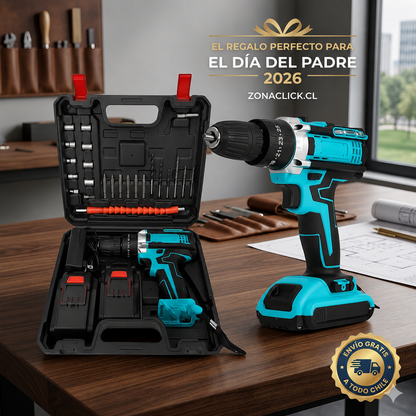 SET TALADRO INALAMBRICO 98V + 2 BATERÍA Y ACCESORIOS + ENVÍO GRATIS