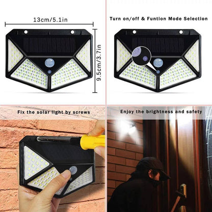 ☀️Foco Solar 100 Led Sensor Movimiento 🚶🏻‍➡️+ ENVÍO GRATIS + PAGA AL RECIBIR🏡