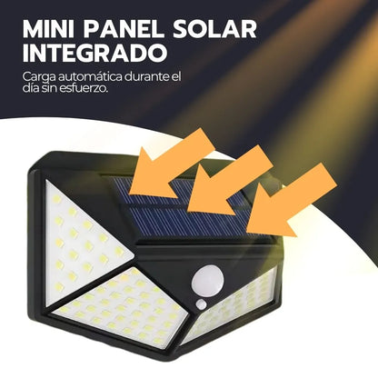 ☀️Foco Solar 100 Led Sensor Movimiento 🚶🏻‍➡️+ ENVÍO GRATIS + PAGA AL RECIBIR🏡