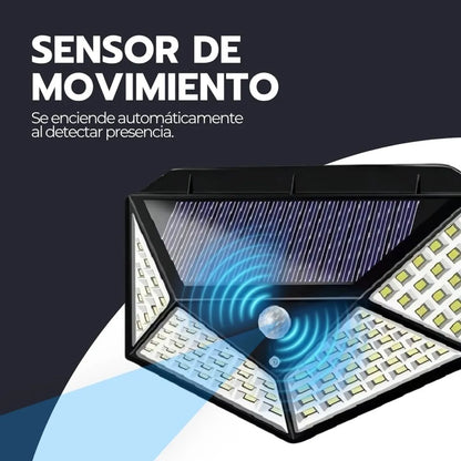☀️Foco Solar 100 Led Sensor Movimiento 🚶🏻‍➡️+ ENVÍO GRATIS + PAGA AL RECIBIR🏡