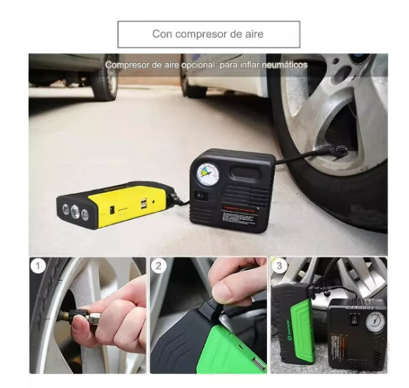 Kit Emergencia - Cargador Partidor de Baterías + Inflador - ENVÍO GRATIS
