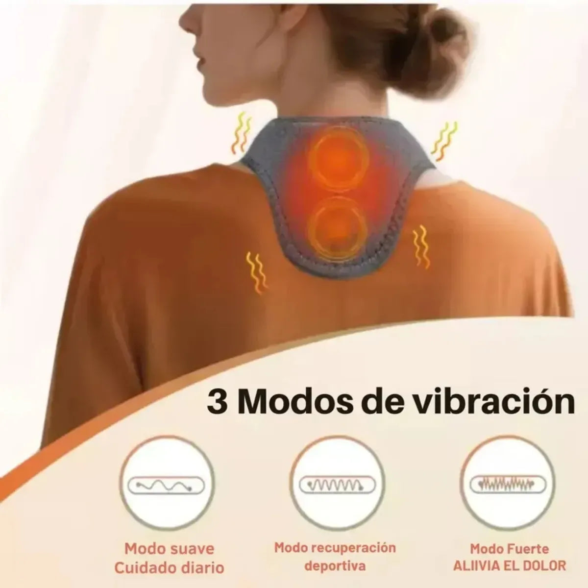 Masajeador Térmico De Cuello 2 en 1 Vibración y Terapia Calor ENVÍO GRATIS