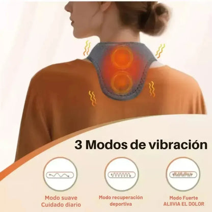 Masajeador Térmico De Cuello 2 en 1 Vibración y Terapia Calor ENVÍO GRATIS
