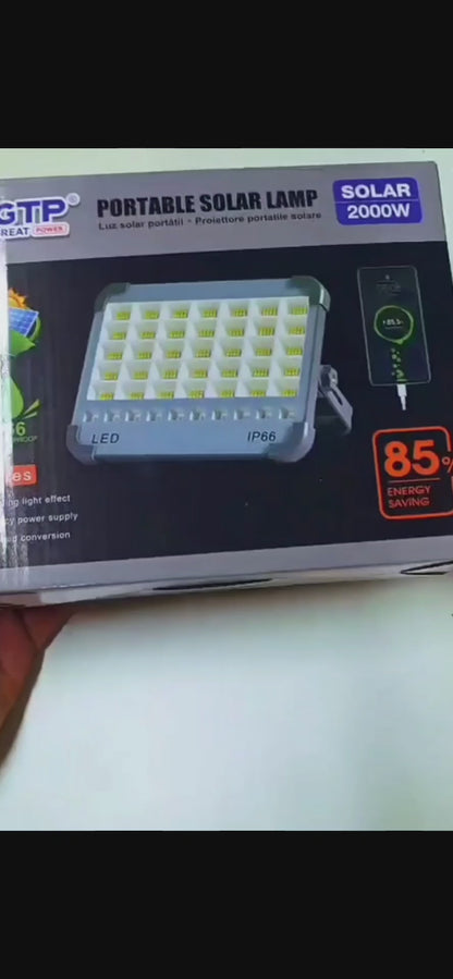 Foco Led 100w Emergencia Recargable USB y Solar + 🔥POWER BANK 6000 mAh🔥+ ENVÍO GRATIS 🏠