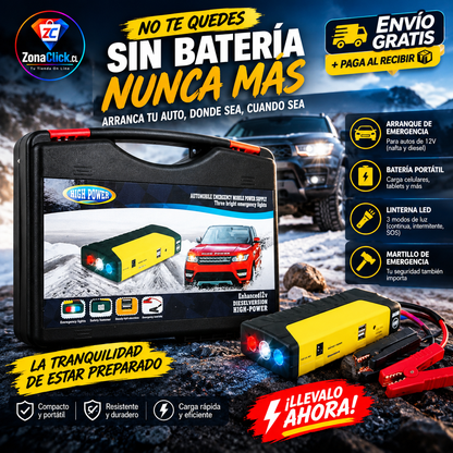 🚨KIT EMERGENCIA: ⚡Partidor de Bateria Auto Multifuncional + Inflador🛞 de Regalo 🚚ENVÍO GRATIS + PAGA AL RECIBIR🏠