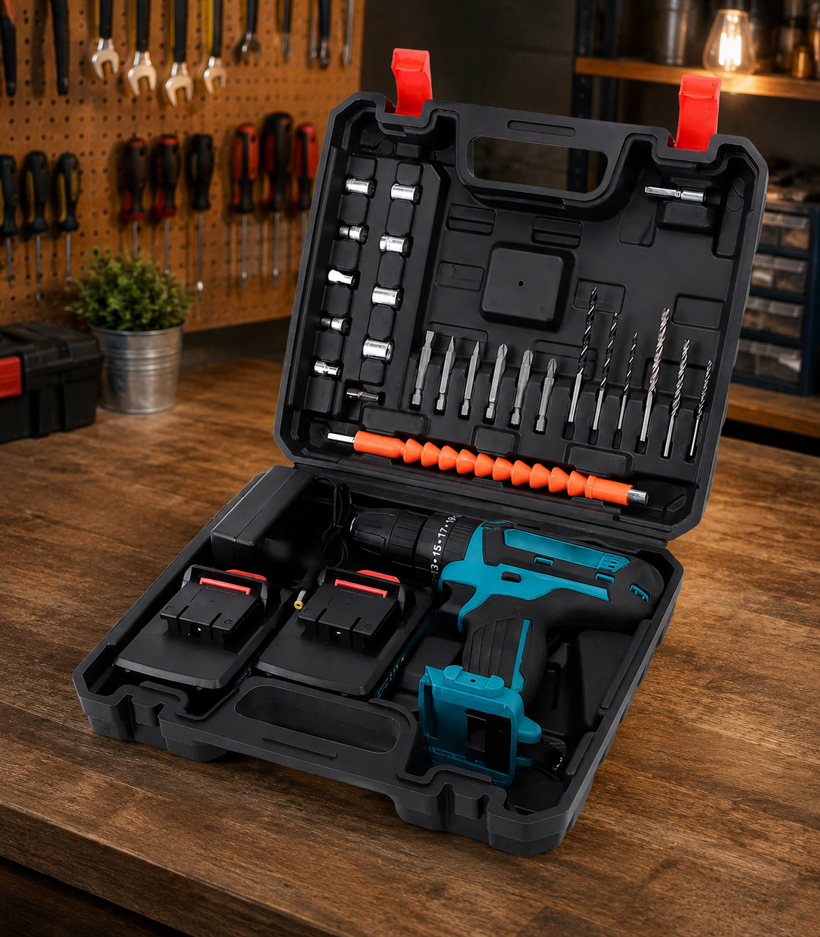 SET TALADRO INALAMBRICO 98V + 2 BATERÍA Y ACCESORIOS + ENVÍO GRATIS