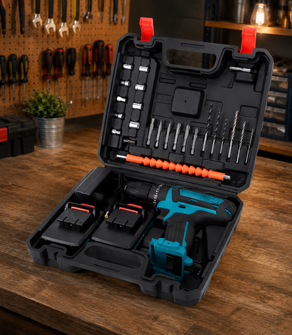 SET TALADRO INALAMBRICO 98V + 2 BATERÍA Y ACCESORIOS + ENVÍO GRATIS