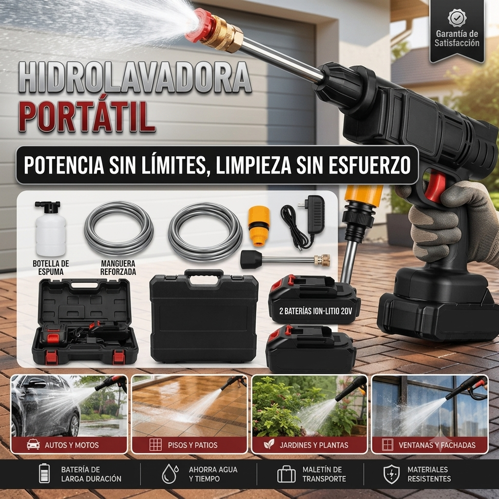 Kit de Limpieza 2 en 1: Hidrolavadora + Aspiradora Portátil - ENVÍO GRATIS