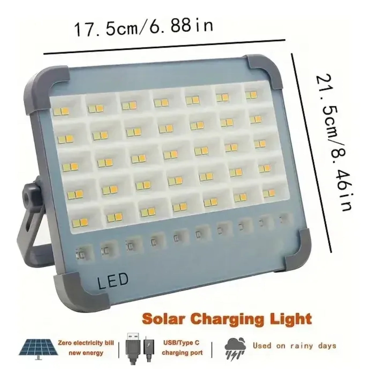 Foco Led 100w Emergencia Recargable USB y Solar + 🔥POWER BANK 6000 mAh🔥+ ENVÍO GRATIS 🏠