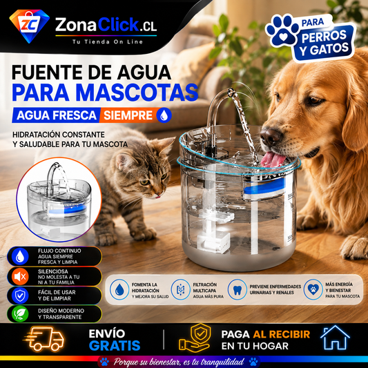 🐾 BEBEDERO MASCOTAS TRANSPARENTES +🚚 ENVÍO GRATIS + PAGA AL RECIBIR🏠