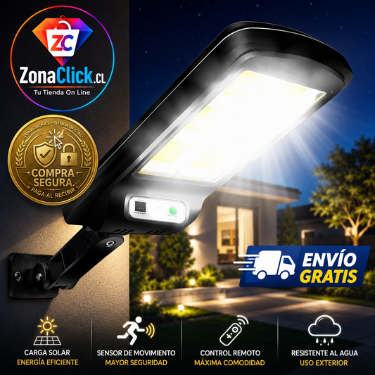 Foco Solar Recargable De Poste 28CM 4W + ENVÍO GRATIS