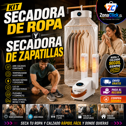 🌦️KIT SECADO EXPRESS: Secadora Ropa + Secadora Zapatillas 🚚ENVÍO GRATIS - PAGA AL RECIBIR🏡
