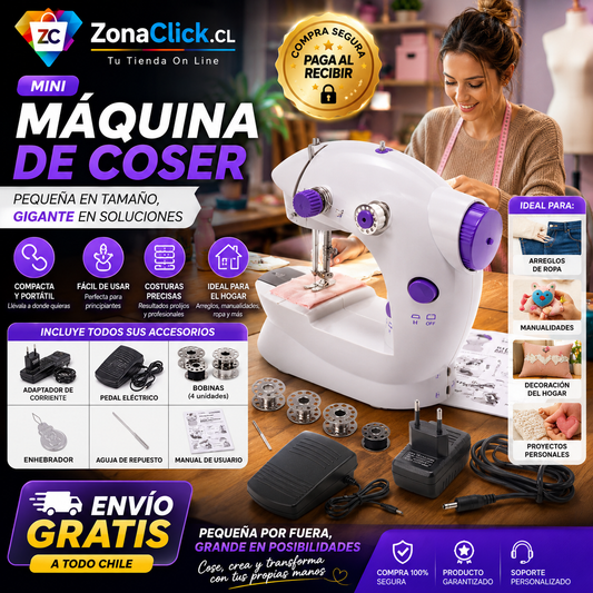 Mini Máquina de Coser Eléctrica Multifunción + ENVÍO GRATIS + PAGA AL RECIBIR