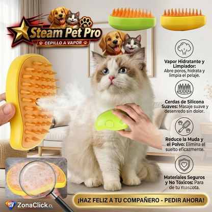 Cepillo Quitapelo a Vapor Recargable para Mascotas + ENVÍO GRATIS