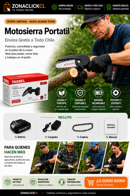 Mini Motosierra Inalámbrica 1 Batería + ENVÍO GRATIS