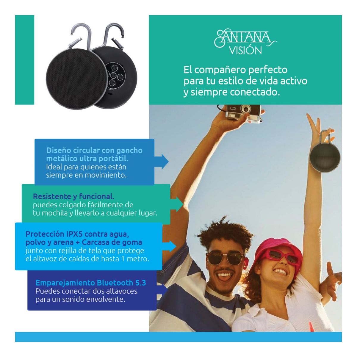 Parlante Santana Visión Parlante Bluetooth 5.3 🎶 🚚ENVÍO GRATIS + PAGA AL RECIBIR 🏠