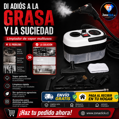 Limpiadora a Vapor Multiuso Elimina Grasa - ENVÍO GRATIS - PAGA AL RECIBIR✅