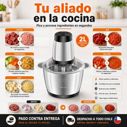 Picadora Eléctrica 2 Velocidades + ENVIO GRATIS + PAGA AL RECIBIR 🏠