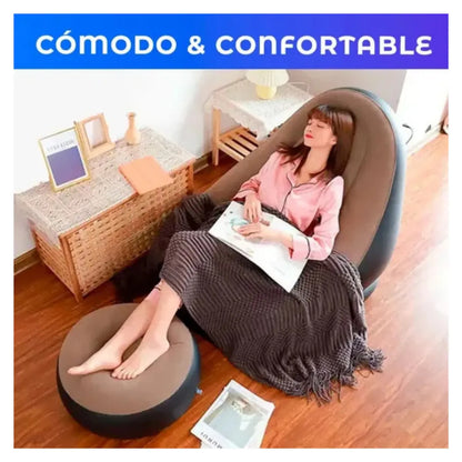 Sofá Inflable + Reposa Pies de Regalo + ENVÍO GRATIS