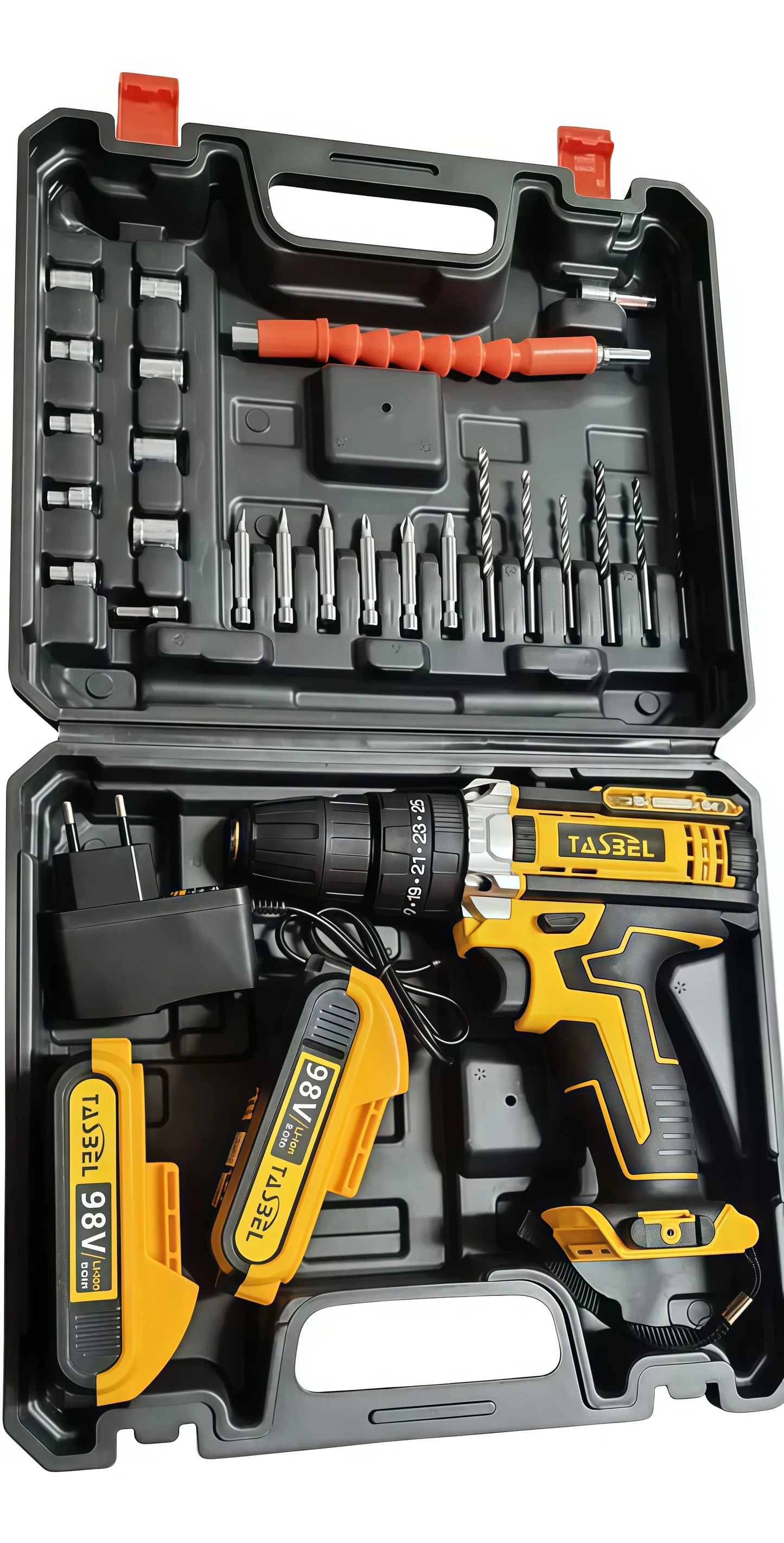 TALADRO INALAMBRICO 98V AMARILLO + ENVÍO GRATIS