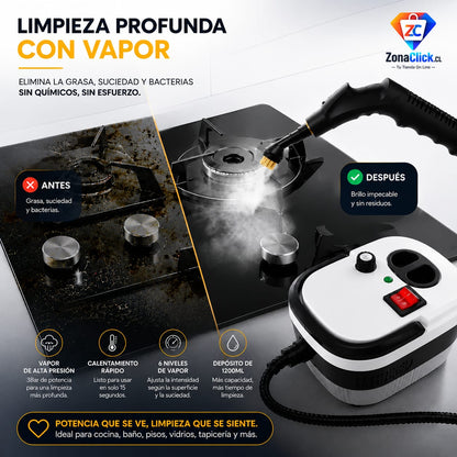 Limpiadora a Vapor Multiuso Elimina Grasa - ENVÍO GRATIS - PAGA AL RECIBIR✅